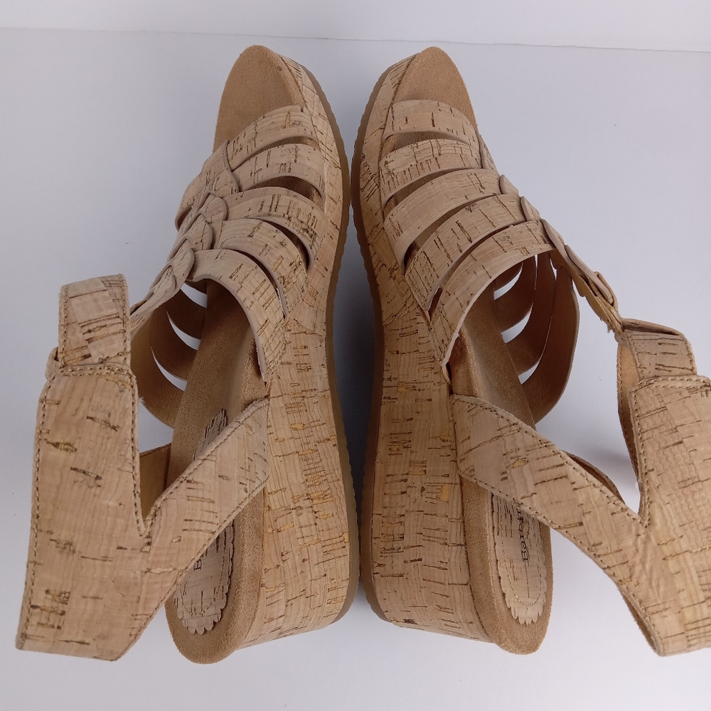 Baretraps Nickie Wedge Sandal Womens 9.5 Cork Hook And Loop Ankle Strap Comfort - Picture 5 of 10